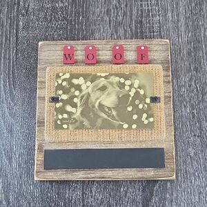 Mud Pie Rustic Dog Frame - Brown and Red Accents